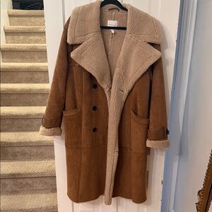 Avec Les Filles Beige Shearling Coat